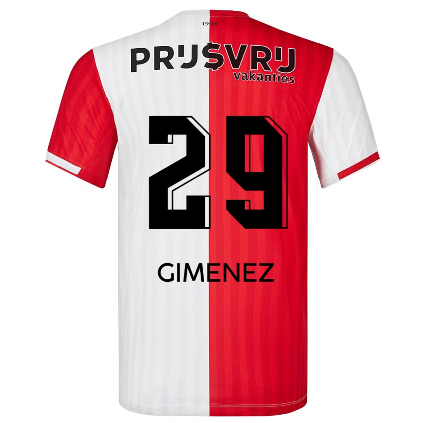 Niño Fútbol Camiseta Santiago Gimenez #29 Rojo Blanco 1ª Equipación 2023/24 México