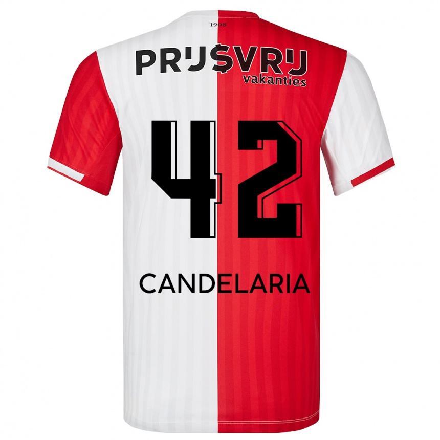 Niño Fútbol Camiseta Jayden Candelaria #42 Rojo Blanco 1ª Equipación 2023/24 México