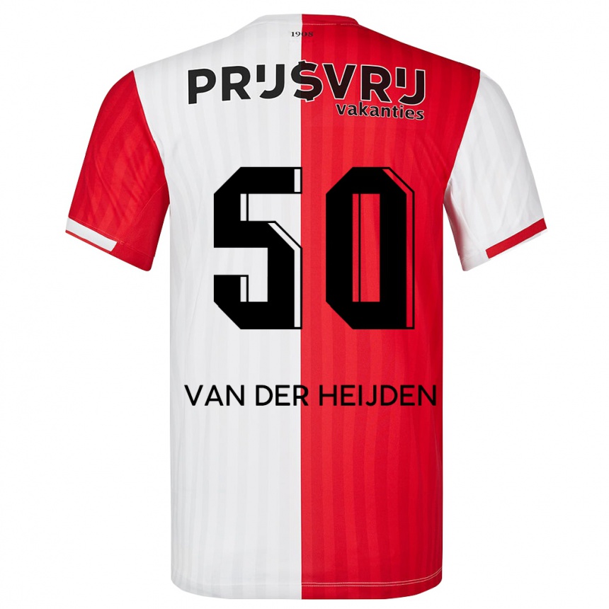 Niño Fútbol Camiseta Délano Van Der Heijden #50 Rojo Blanco 1ª Equipación 2023/24 México