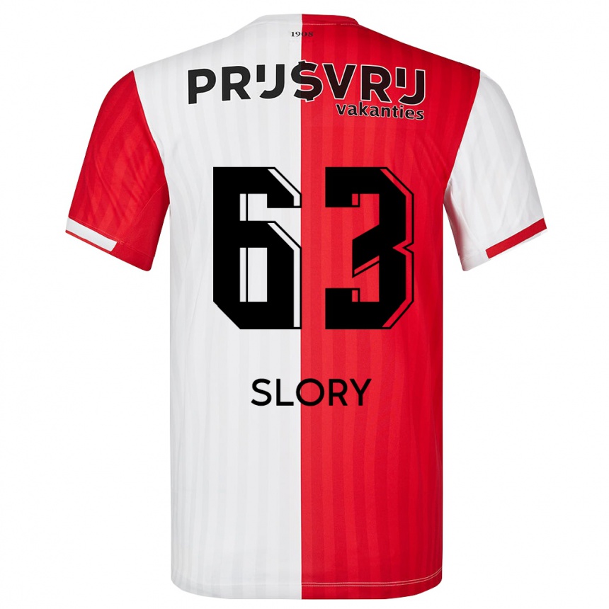 Niño Fútbol Camiseta Jaden Slory #63 Rojo Blanco 1ª Equipación 2023/24 México