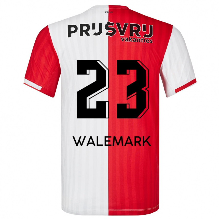 Niño Fútbol Camiseta Patrik Walemark #23 Rojo Blanco 1ª Equipación 2023/24 México