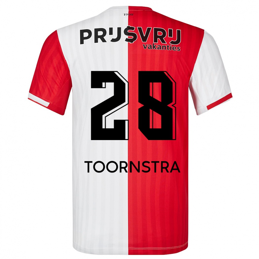 Niño Fútbol Camiseta Jens Toornstra #28 Rojo Blanco 1ª Equipación 2023/24 México