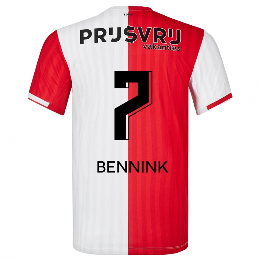 Niño Fútbol Camiseta Maxime Bennink #7 Rojo Blanco 1ª Equipación 2023/24 México