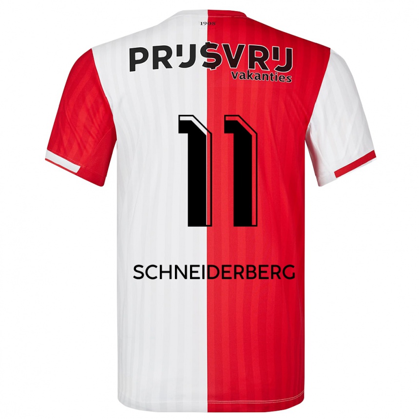 Niño Fútbol Camiseta July Schneiderberg #11 Rojo Blanco 1ª Equipación 2023/24 México