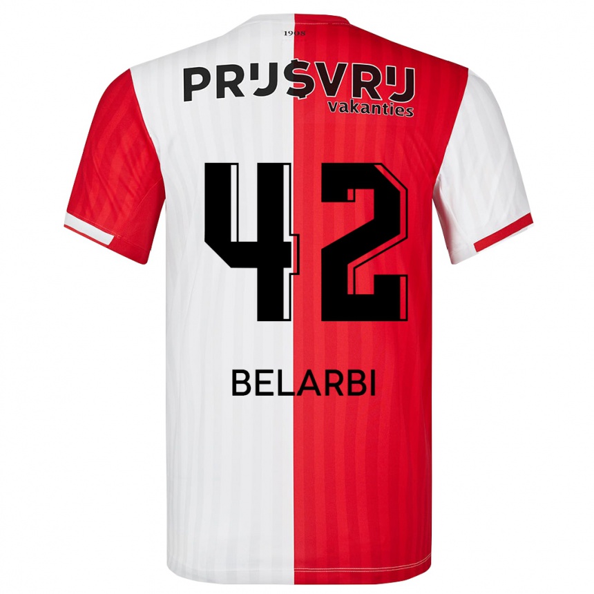 Niño Fútbol Camiseta Abdel Belarbi #42 Rojo Blanco 1ª Equipación 2023/24 México