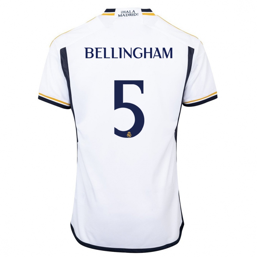 Niño Fútbol Camiseta Jude Bellingham #5 Blanco 1ª Equipación 2023/24 México