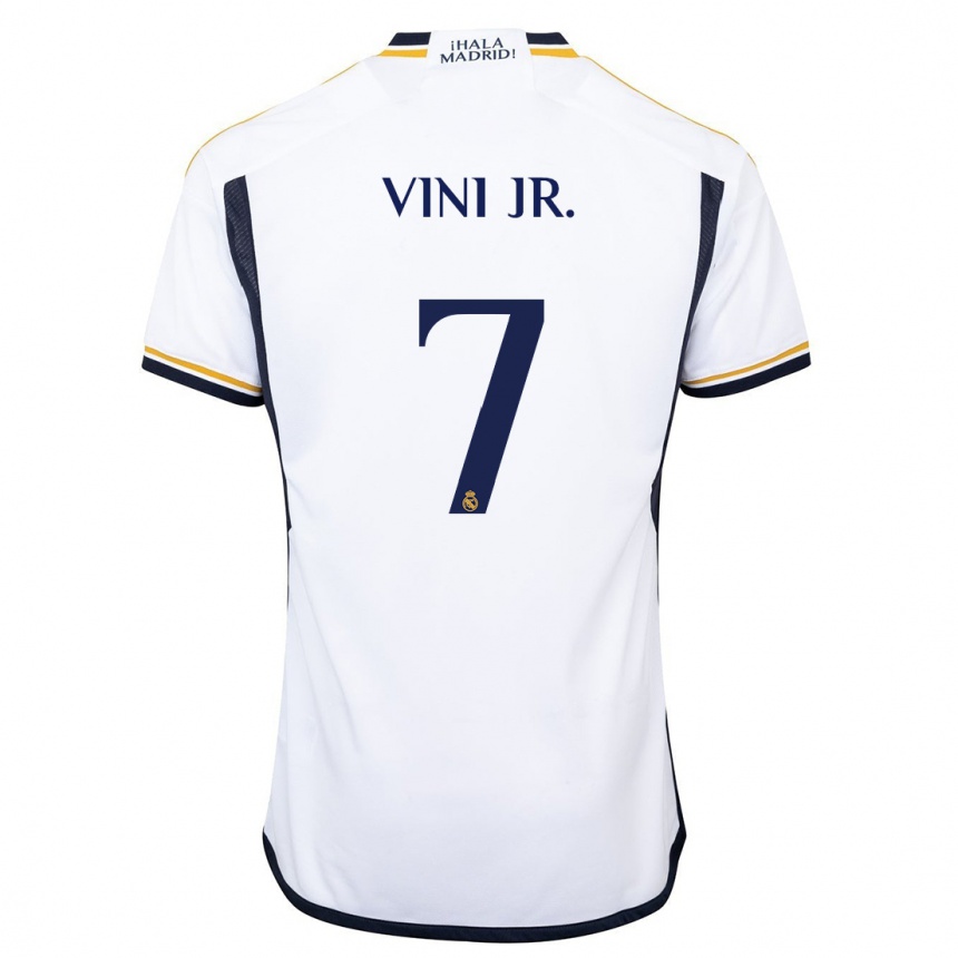 Niño Fútbol Camiseta Vinicius Junior #7 Blanco 1ª Equipación 2023/24 México