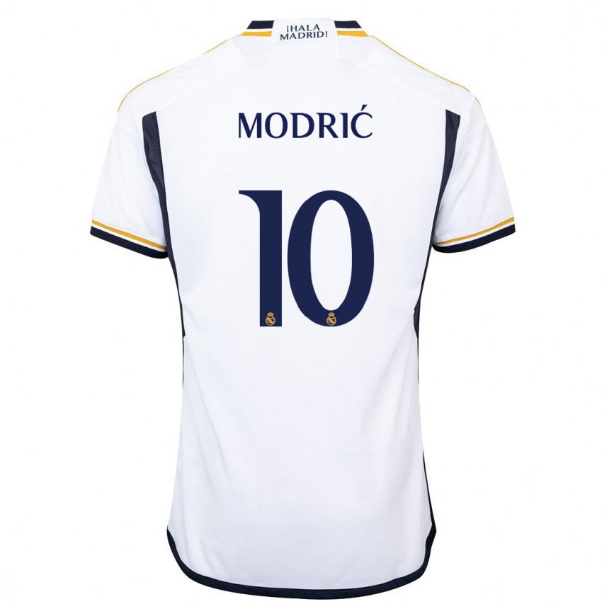 Niño Fútbol Camiseta Luka Modric #10 Blanco 1ª Equipación 2023/24 México