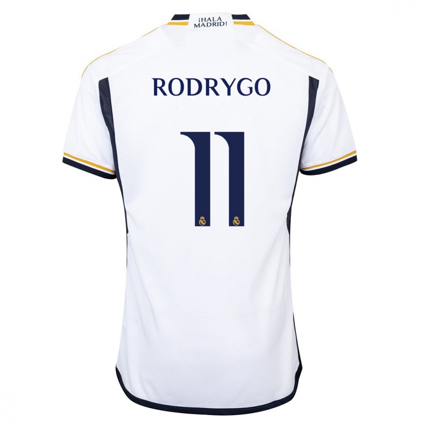 Niño Fútbol Camiseta Rodrygo #11 Blanco 1ª Equipación 2023/24 México