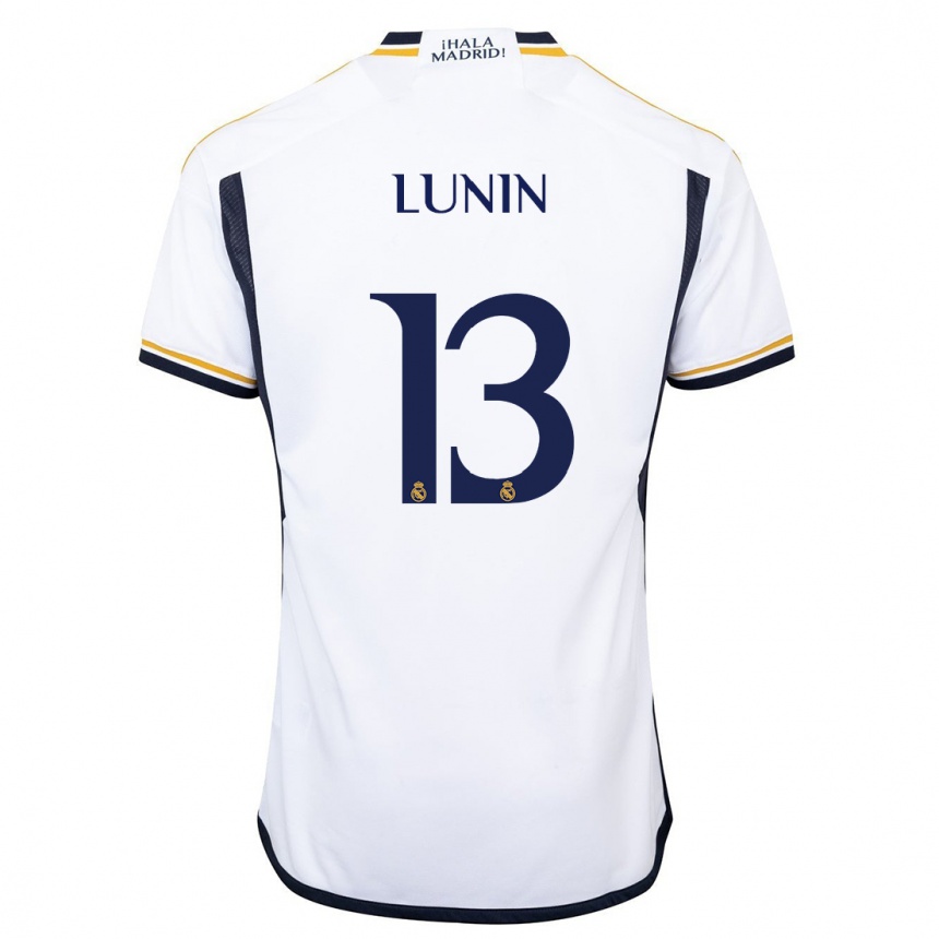 Niño Fútbol Camiseta Andriy Lunin #13 Blanco 1ª Equipación 2023/24 México