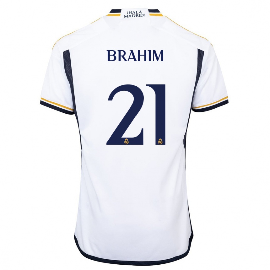 Niño Fútbol Camiseta Brahim Diaz #21 Blanco 1ª Equipación 2023/24 México