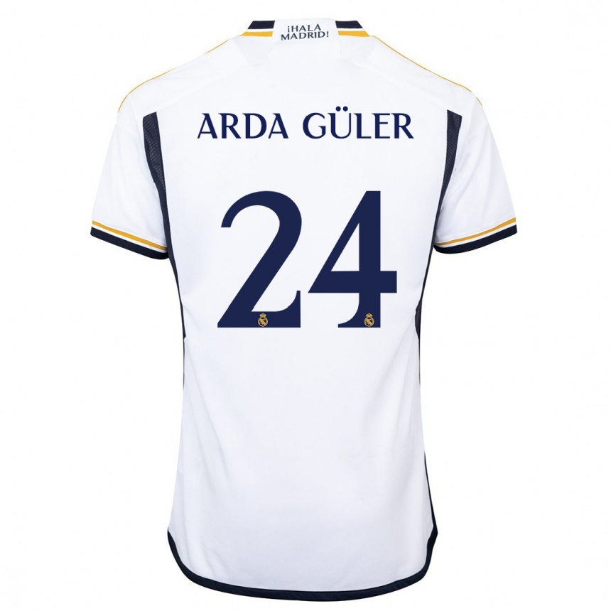 Niño Fútbol Camiseta Arda Güler #24 Blanco 1ª Equipación 2023/24 México