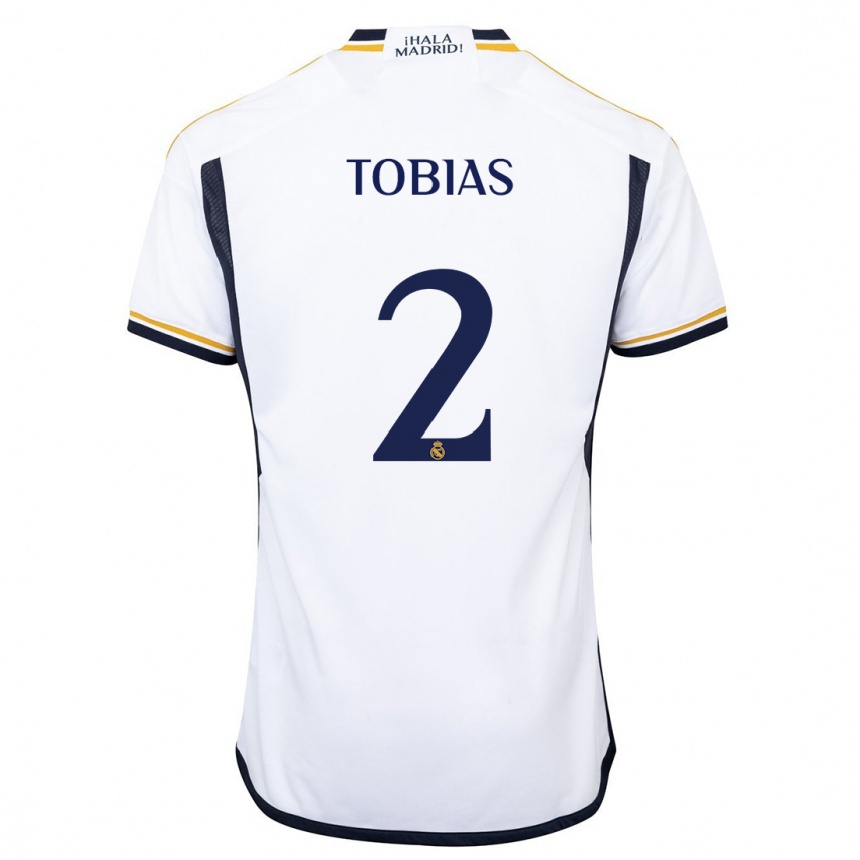 Niño Fútbol Camiseta Vinícius Tobias #2 Blanco 1ª Equipación 2023/24 México