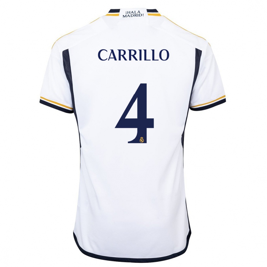 Niño Fútbol Camiseta Álvaro Carrillo #4 Blanco 1ª Equipación 2023/24 México