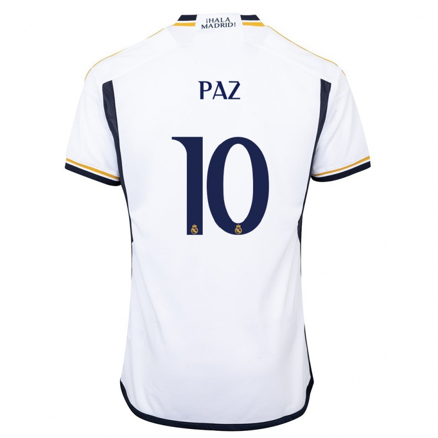 Niño Fútbol Camiseta Nico Paz #10 Blanco 1ª Equipación 2023/24 México