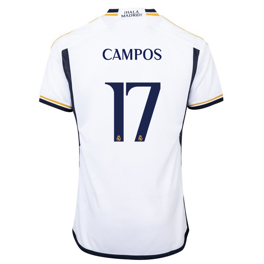 Niño Fútbol Camiseta Andrés Campos #17 Blanco 1ª Equipación 2023/24 México