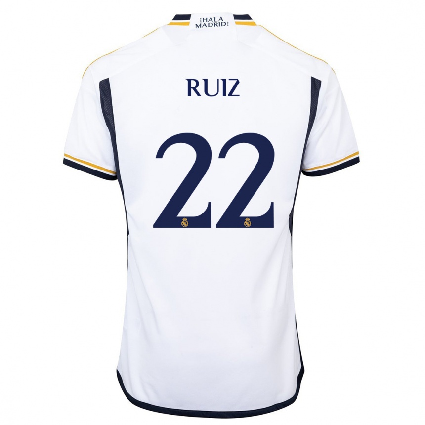 Niño Fútbol Camiseta Ferran Ruiz #22 Blanco 1ª Equipación 2023/24 México