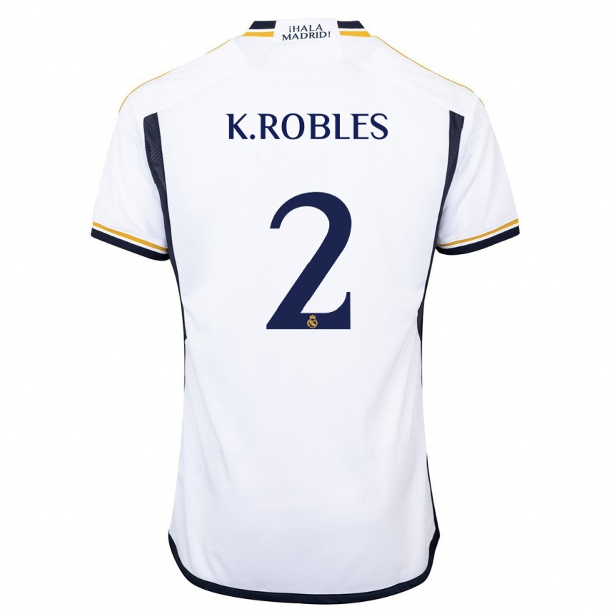 Niño Fútbol Camiseta Kenti Robles #2 Blanco 1ª Equipación 2023/24 México