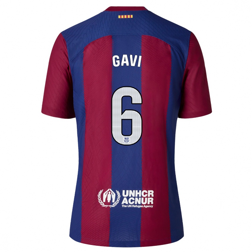 Niño Fútbol Camiseta Gavi #6 Rojo Azul 1ª Equipación 2023/24 México