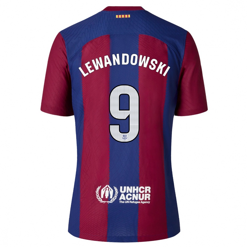 Niño Fútbol Camiseta Robert Lewandowski #9 Rojo Azul 1ª Equipación 2023/24 México