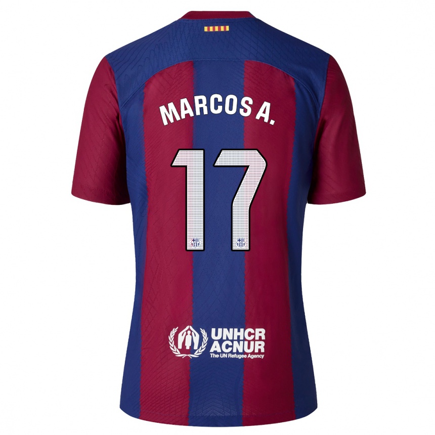 Niño Fútbol Camiseta Marcos Alonso #17 Rojo Azul 1ª Equipación 2023/24 México