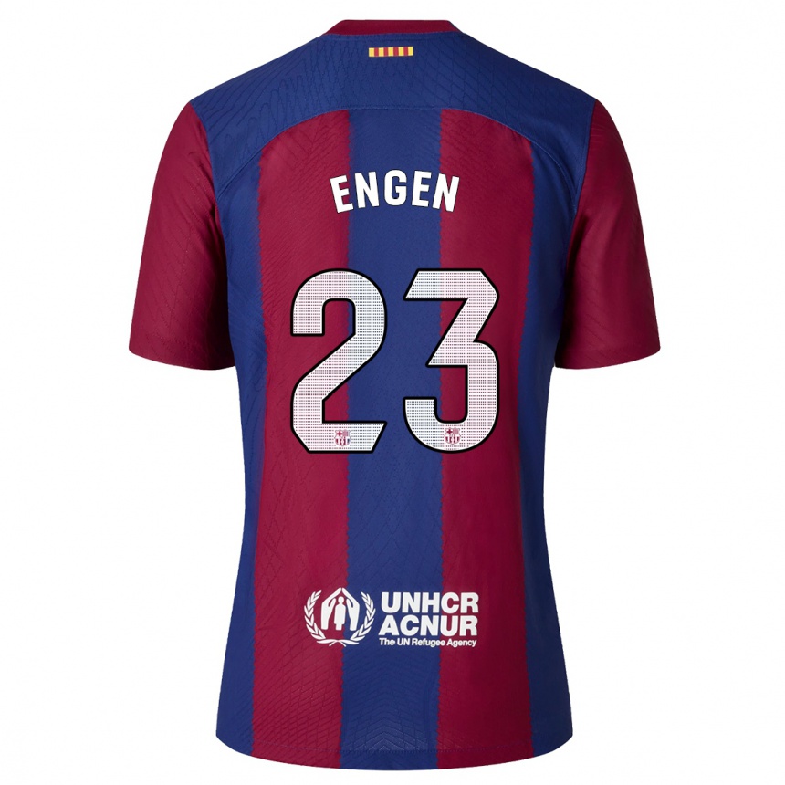 Niño Fútbol Camiseta Ingrid Engen #23 Rojo Azul 1ª Equipación 2023/24 México