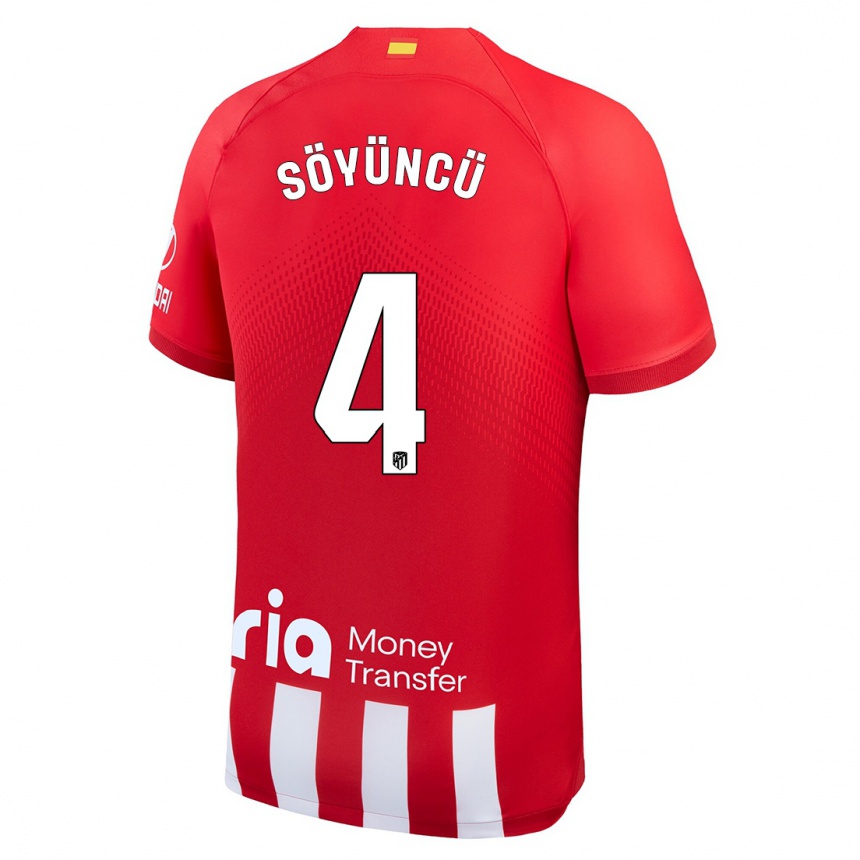 Niño Fútbol Camiseta Caglar Söyüncü #4 Rojo Blanco 1ª Equipación 2023/24 México