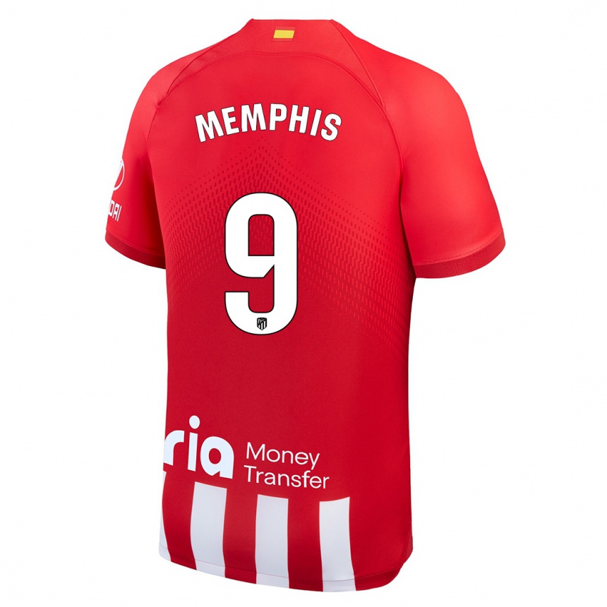 Niño Fútbol Camiseta Memphis Depay #9 Rojo Blanco 1ª Equipación 2023/24 México