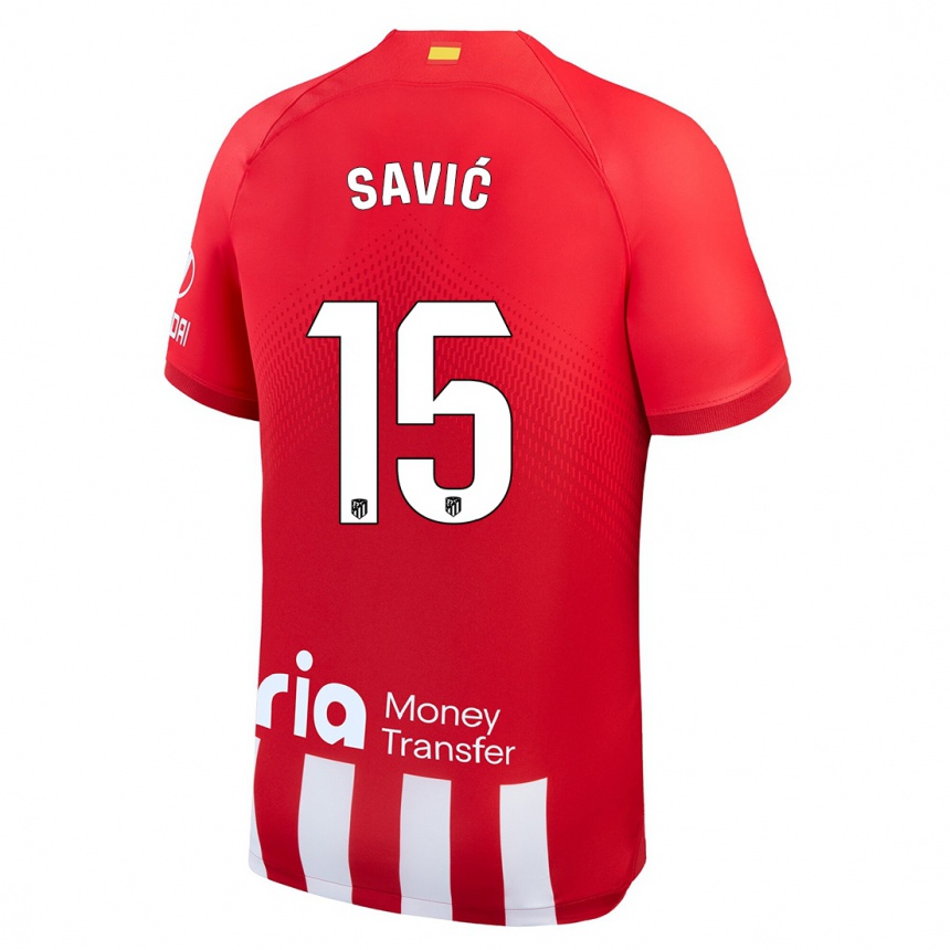 Niño Fútbol Camiseta Stefan Savic #15 Rojo Blanco 1ª Equipación 2023/24 México