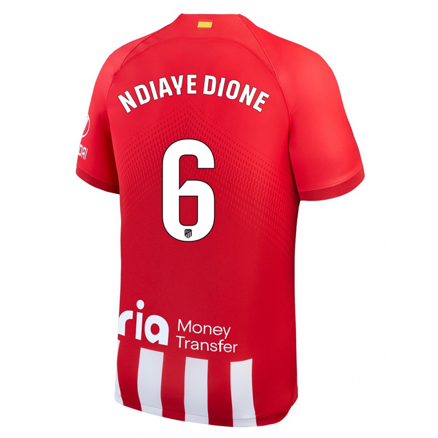 Niño Fútbol Camiseta Assane Ndiaye Dione #6 Rojo Blanco 1ª Equipación 2023/24 México