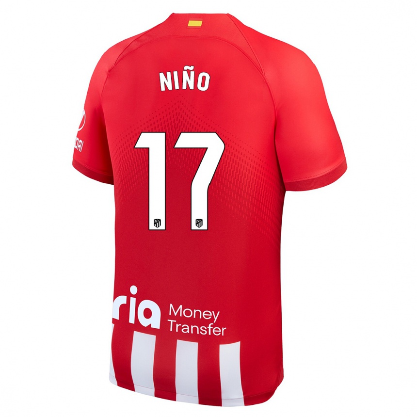 Niño Fútbol Camiseta Adrián Niño #17 Rojo Blanco 1ª Equipación 2023/24 México