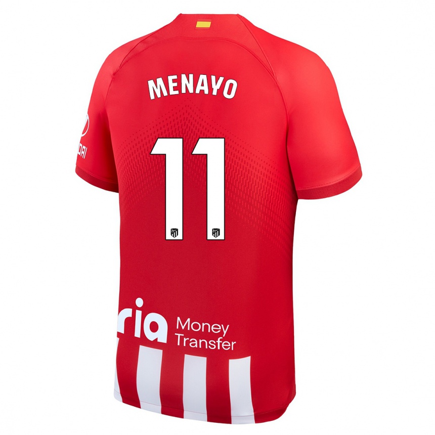 Niño Fútbol Camiseta Carmen Menayo #11 Rojo Blanco 1ª Equipación 2023/24 México