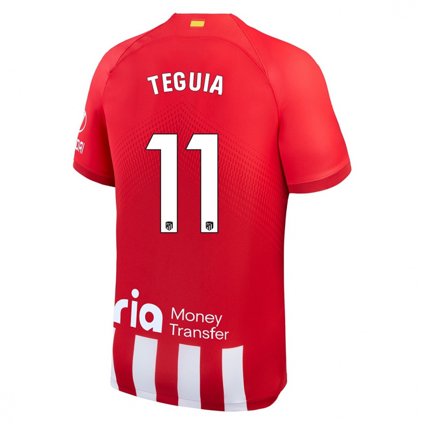 Niño Fútbol Camiseta Cedric Teguia #11 Rojo Blanco 1ª Equipación 2023/24 México