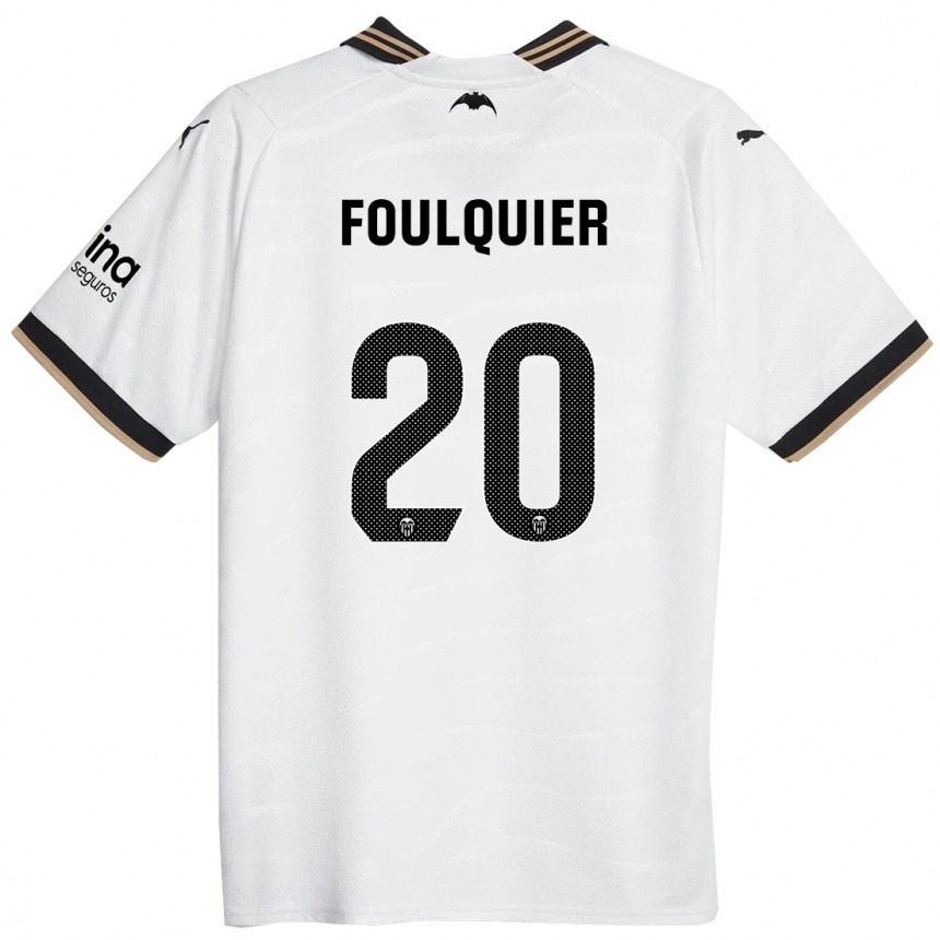 Niño Fútbol Camiseta Dimitri Foulquier #20 Blanco 1ª Equipación 2023/24 México