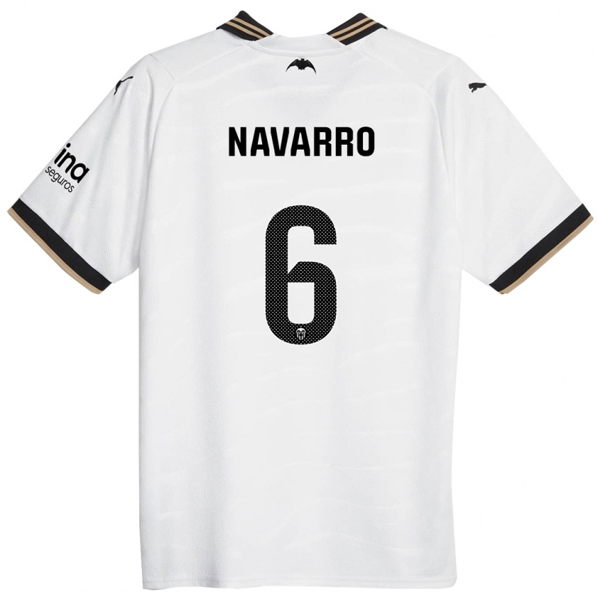 Niño Fútbol Camiseta Javi Navarro #6 Blanco 1ª Equipación 2023/24 México