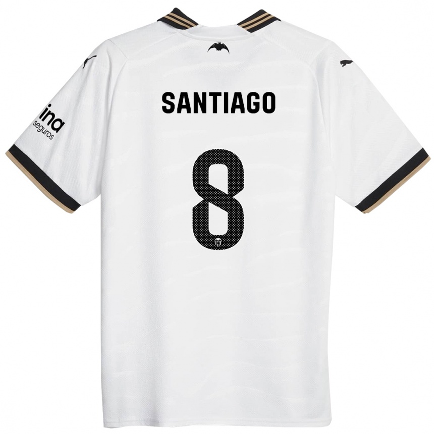 Niño Fútbol Camiseta Yellu Santiago #8 Blanco 1ª Equipación 2023/24 México