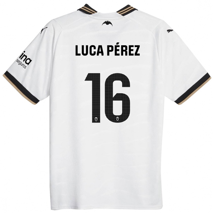 Niño Fútbol Camiseta Simón Luca Pérez #16 Blanco 1ª Equipación 2023/24 México