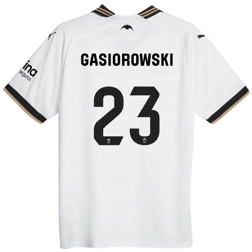 Niño Fútbol Camiseta Yarek Gasiorowski #23 Blanco 1ª Equipación 2023/24 México