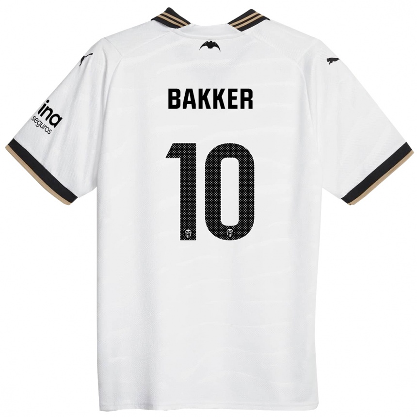 Niño Fútbol Camiseta Linda Bakker #10 Blanco 1ª Equipación 2023/24 México