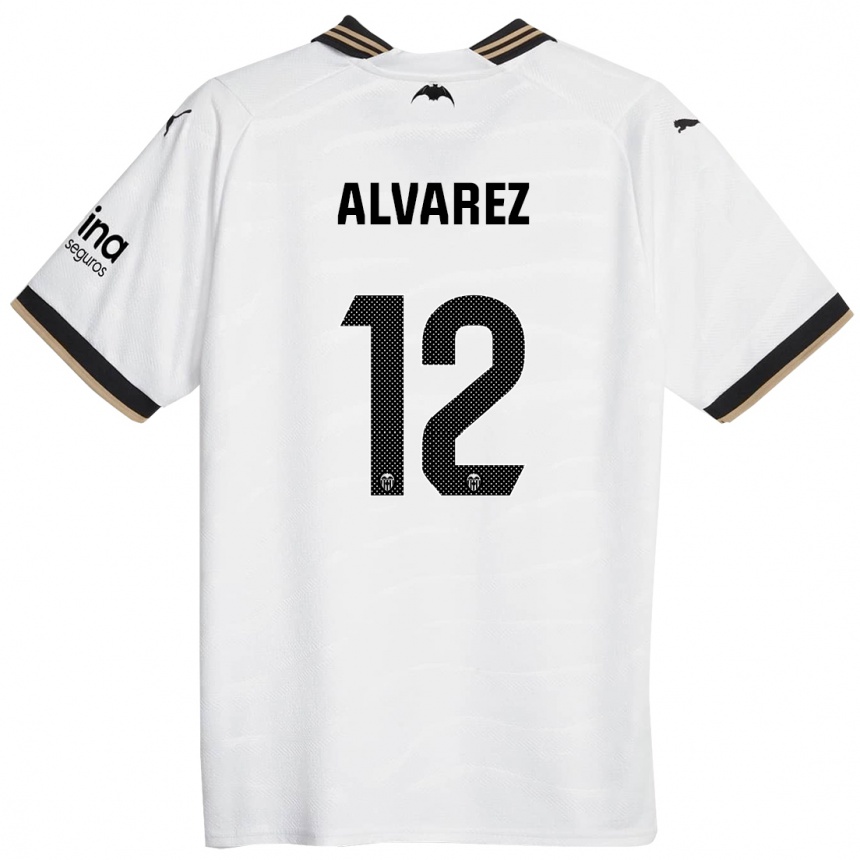 Niño Fútbol Camiseta Sofia Alvarez #12 Blanco 1ª Equipación 2023/24 México