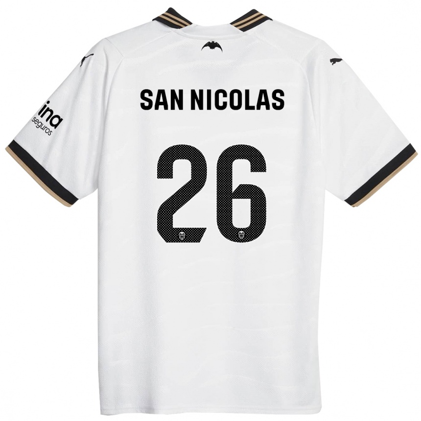 Niño Fútbol Camiseta Olga San Nicolas #26 Blanco 1ª Equipación 2023/24 México