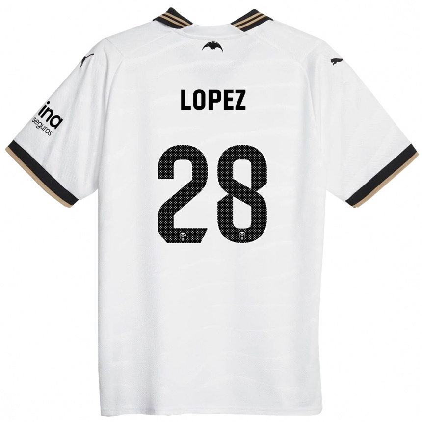 Niño Fútbol Camiseta Saray Lopez #28 Blanco 1ª Equipación 2023/24 México