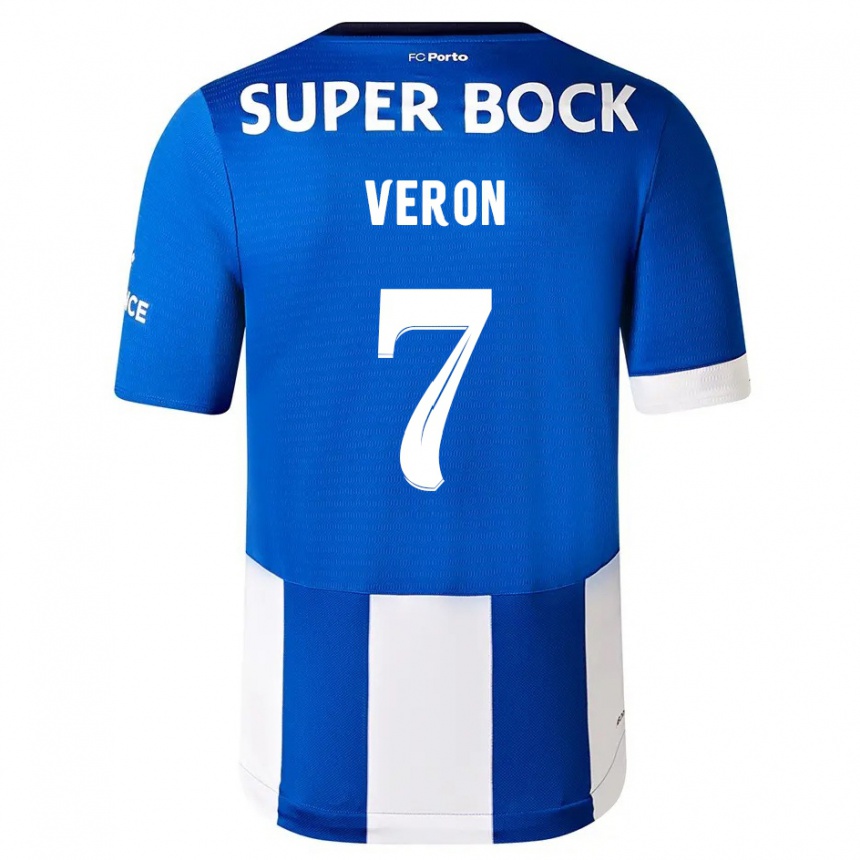 Niño Fútbol Camiseta Gabriel Veron #7 Azul Blanco 1ª Equipación 2023/24 México