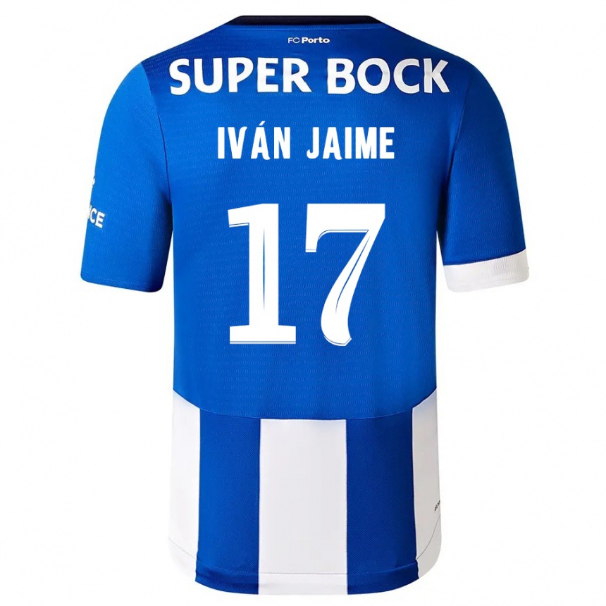 Niño Fútbol Camiseta Iván Jaime #17 Azul Blanco 1ª Equipación 2023/24 México