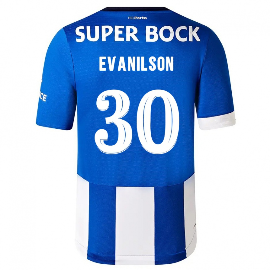 Niño Fútbol Camiseta Evanilson #30 Azul Blanco 1ª Equipación 2023/24 México