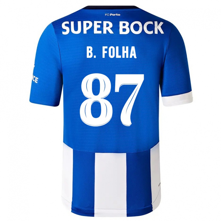 Niño Fútbol Camiseta Bernardo Folha #87 Azul Blanco 1ª Equipación 2023/24 México