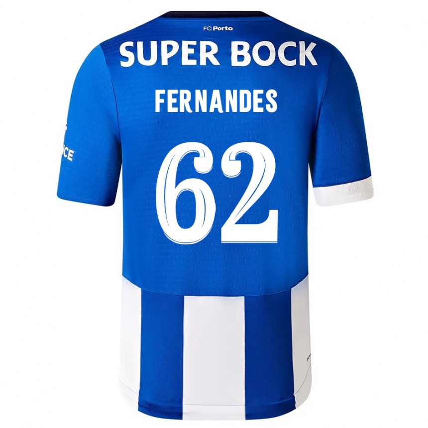 Niño Fútbol Camiseta Rodrigo Fernandes #62 Azul Blanco 1ª Equipación 2023/24 México