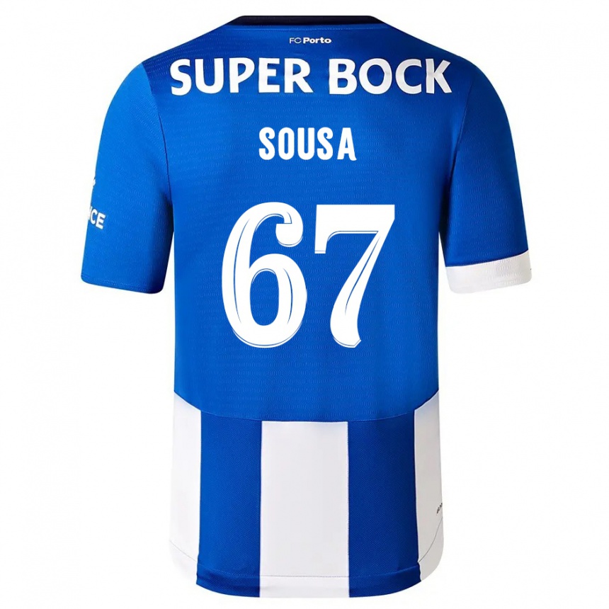 Niño Fútbol Camiseta Vasco Sousa #67 Azul Blanco 1ª Equipación 2023/24 México