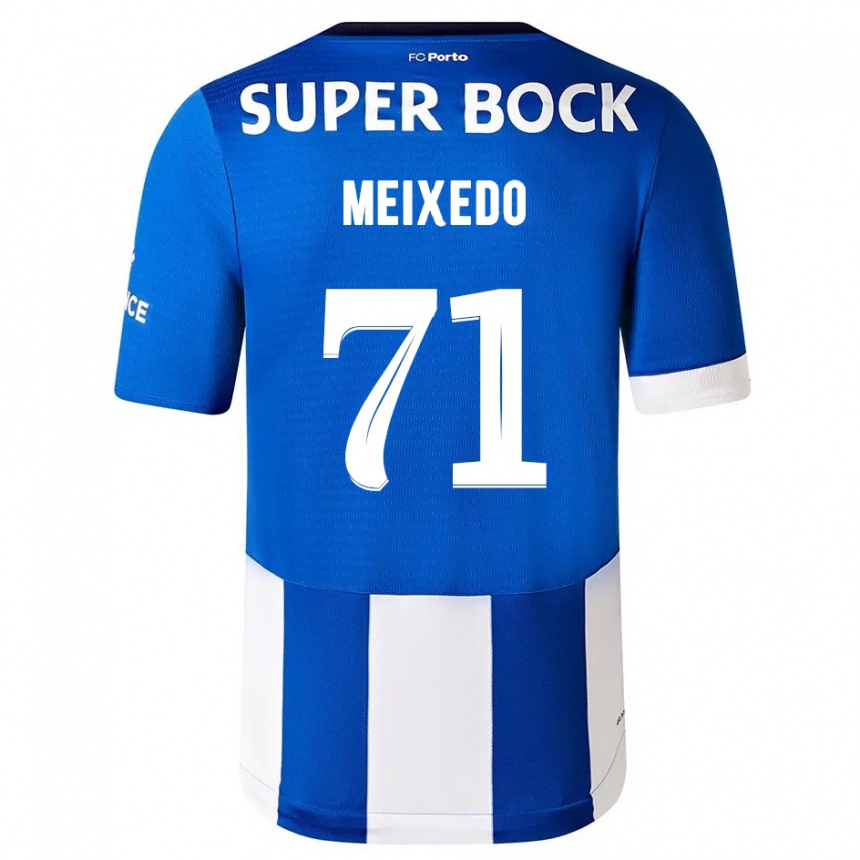 Niño Fútbol Camiseta Francisco Meixedo #71 Azul Blanco 1ª Equipación 2023/24 México