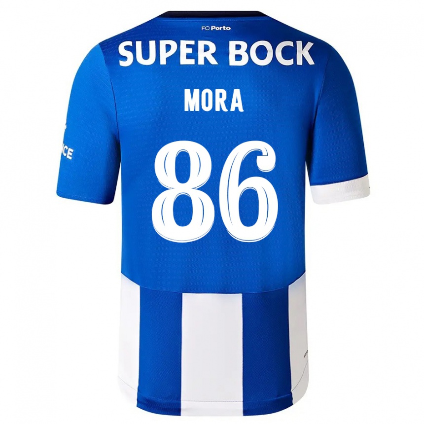 Niño Fútbol Camiseta Rodrigo Mora #86 Azul Blanco 1ª Equipación 2023/24 México